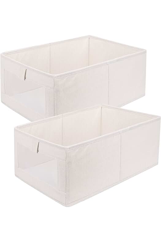 Caja de almacenamiento plegable con ventana transparente para organizar y guardar tus pertenencias.