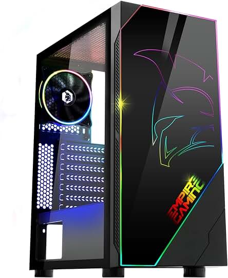 Caja PC Gamer: EMPIRE GAMING Spartan ARGB - Torre Mediana ATX con Retroiluminación LED y Ventilador RGB