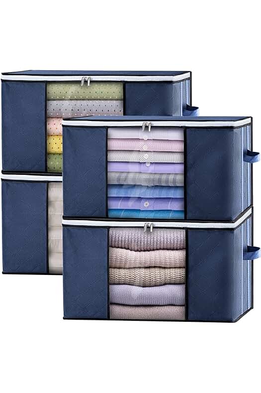 Cajas de almacenamiento de ropa con asas reforzadas: organización y protección para tus prendas.
