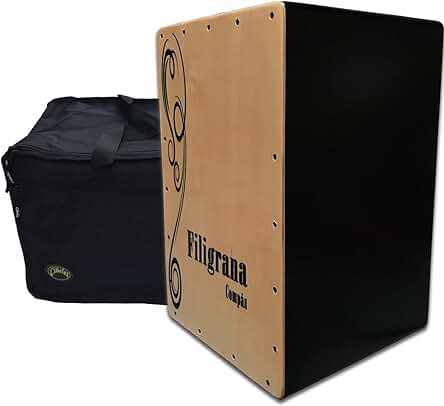 Cajon Flamenco de alta calidad con tapa natural y funda protectora.