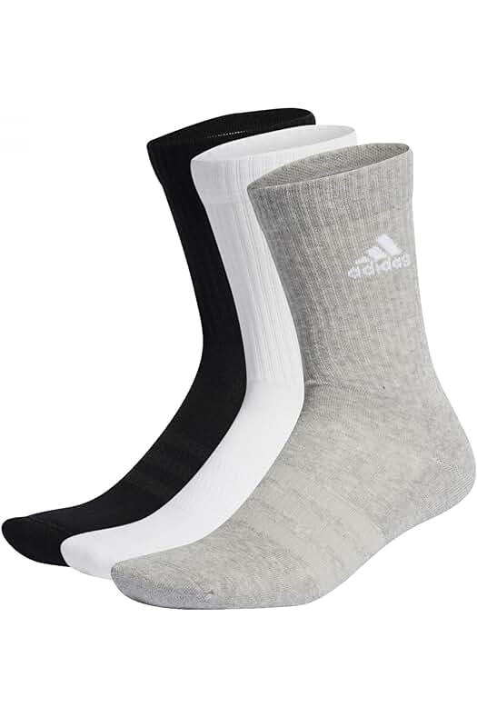 Calcetines adidas Cushioned Crew: Comodidad y estilo para adultos, pack de 3 pares.