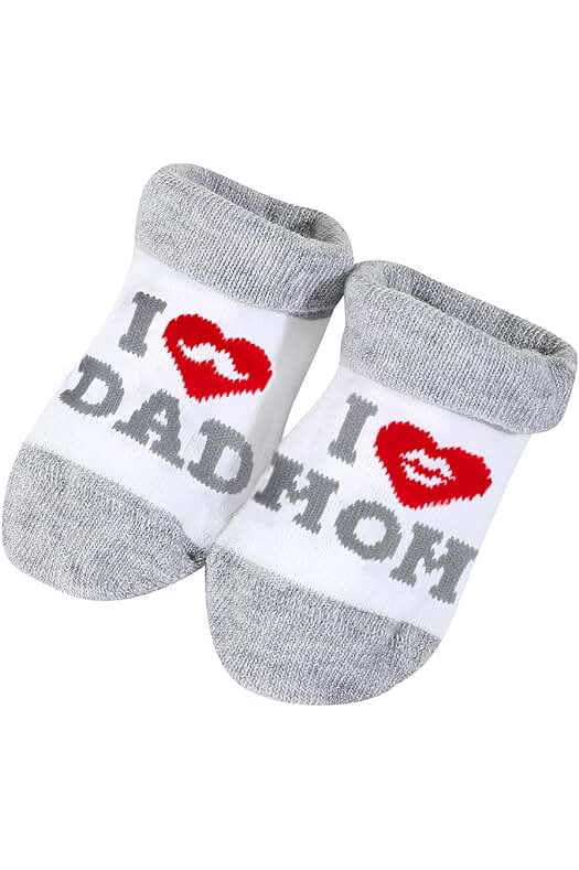 Calcetines bebé recién nacido de algodón cálido con divertidos escritos - Regalos para bebés.