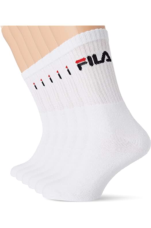 Calcetines de algodón para hombre, pack de 6, ajuste perfecto y transpirables de Fila.