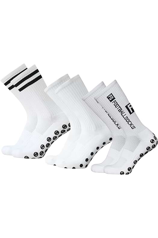 Calcetines de fútbol antideslizantes para hombres - Pack de 3 pares de calcetines deportivos.