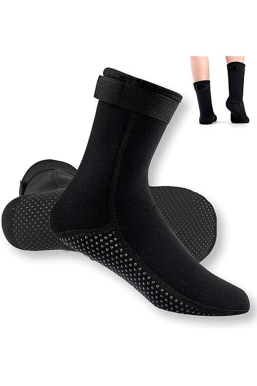 Calcetines de neopreno de 3 mm para deportes acuáticos y natación - ¡Antideslizantes y cómodos!