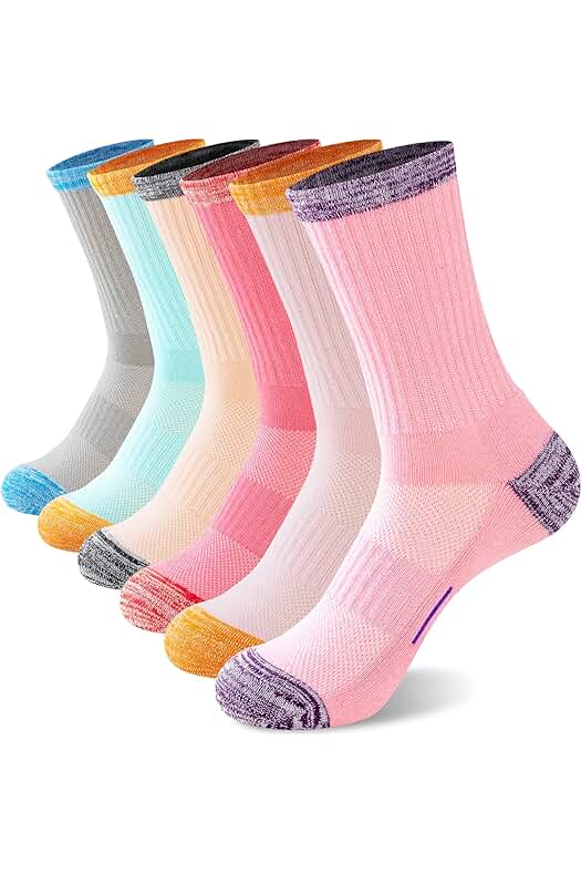 Calcetines deportivos para mujer, transpirables y amortiguadores, ideales para actividades al aire libre.