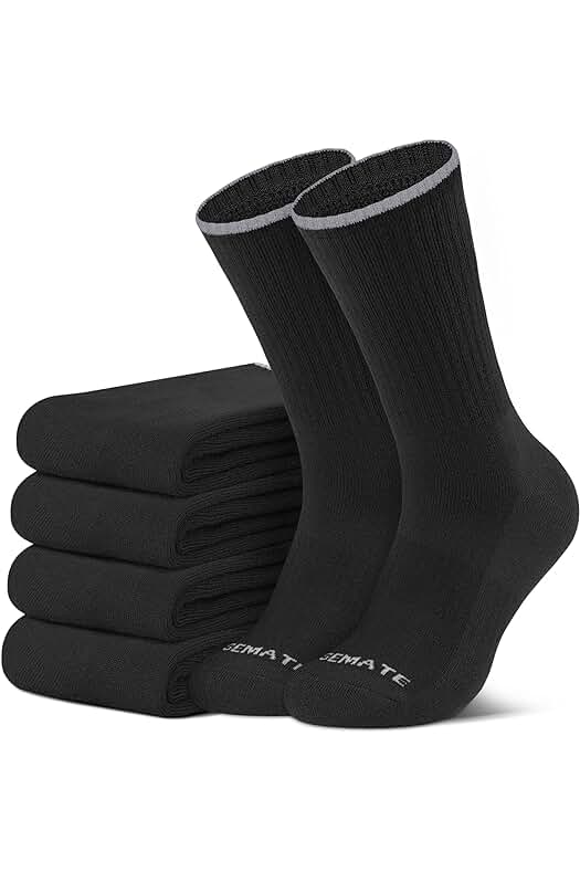 Calcetines deportivos unisex de invierno con amortiguación y agarre antideslizante - Pack de 5 pares.