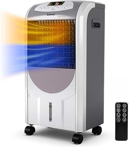 Calefactor portátil 2000W con humidificador, purificador de aire y control remoto.