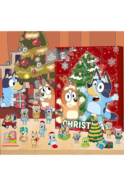 Calendario de Adviento 2023: Encantador Calendario de Cuenta Regresiva de Navidad con Figuras de Cachorros de Dibujos Animados.