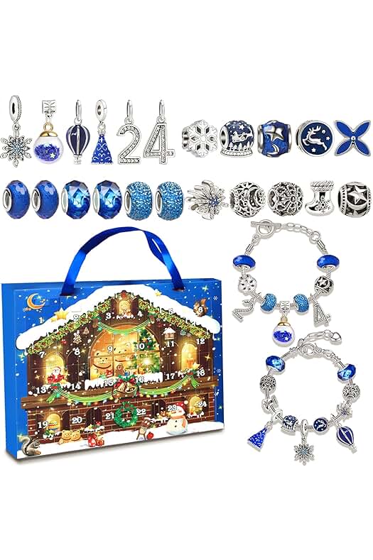 Calendario de Adviento de Joyería Artesanal para Niñas, Regalos Navideños Divertidos y Elegantes