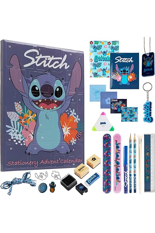 Calendario de Adviento de Stitch - Regalos de Navidad y Cumpleaños para Niños (Azul)