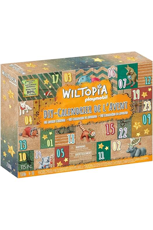 Calendario de Adviento PLAYMOBIL Wiltopia 71006: Viaje de animales alrededor del mundo.
