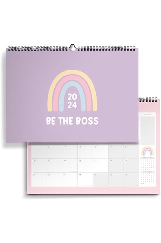 Calendario de pared 2024: Organiza tu año con este práctico y versátil calendario mensual.