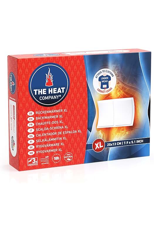Calentador de Espalda XL - Calor Duradero y Cómodo - 3 Piezas - Adhesivo Fuerte