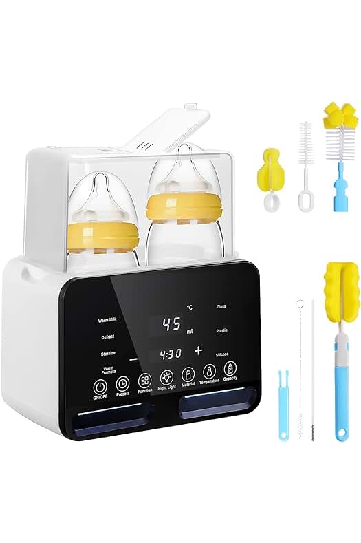 Calienta Biberones 9 en 1: Esterilizador, Calentador Rápido y Preciso con Pantalla LCD