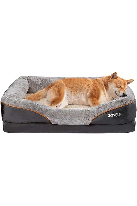 Cama ortopédica para perros con espuma viscoelástica y funda lavable.