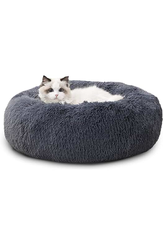 Cama relajante para gatos - Cama de felpa suave y lavable para aliviar el estrés.