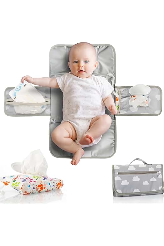 Cambiador portátil para bebé con funda de regalo - Práctico accesorio imprescindible para recién nacidos.