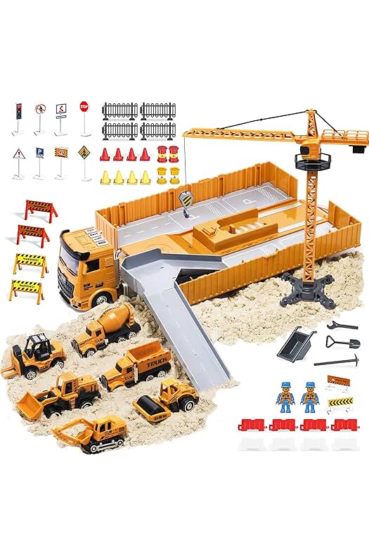 Camión de Construcción Educativo con Música, Luces y Grúa Móvil - Regalo Perfecto para Niños
