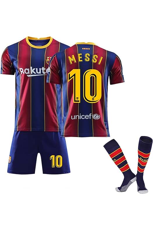 Camiseta Barça No.10 - Equipación Oficial de Fútbol para Niños y Adultos.
