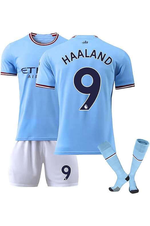 Camiseta de fútbol Haaland para niños y adultos, temporada 22/23.