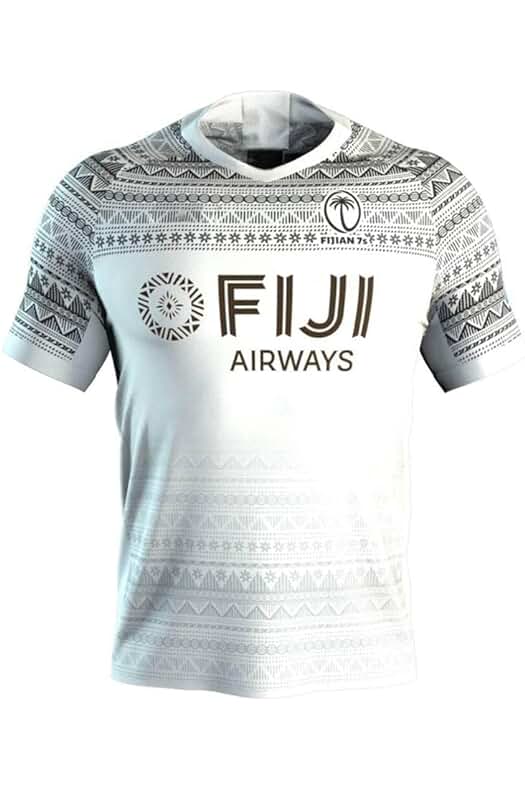 Camiseta de rugby para hombres - ASCAEL 2020 Fiji 7s Home/Away Jersey de ajuste regular.