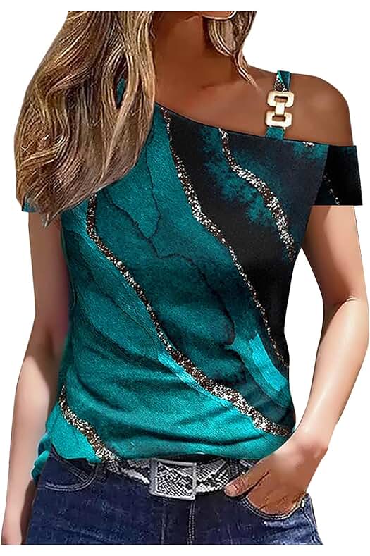 Camiseta de Verano para Mujer: Elegante y Cómoda con Estilo Impresión y Cuello en V.