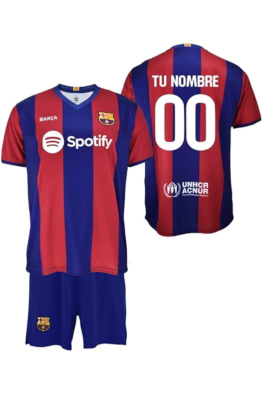 Camiseta personalizada del FC Barcelona para niños - Temporada 2023/2024 - Réplica oficial con licencia.