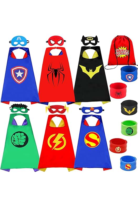 Capa de Superhéroe para Niños - Disfraz Carnaval y Cosplay, Juguetes y Regalos para Niños y Niñas