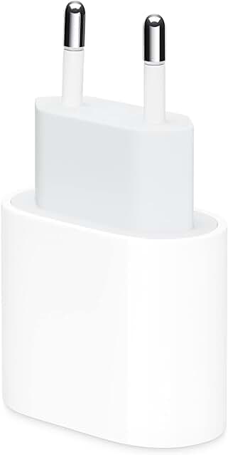Cargador de pared USB-C de 20 W para dispositivos Apple.