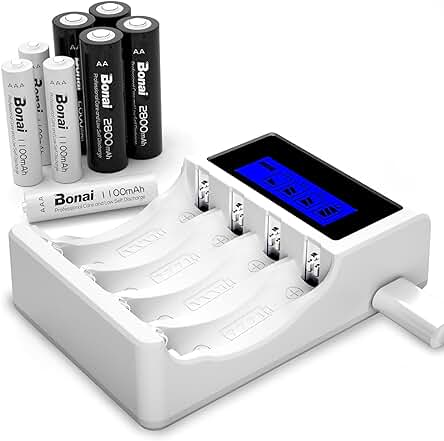 Cargador de Pilas Recargables Bonai - Rápido y eficiente para tus dispositivos electrónicos.