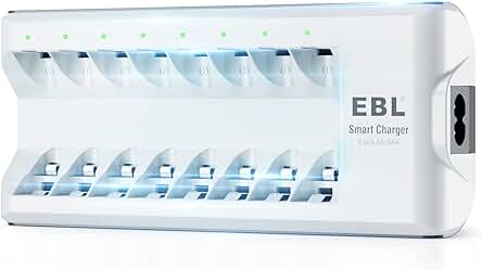 Cargador de pilas recargables EBL con 8 ranuras para AA AAA Ni-MH.