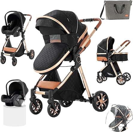 Carrito de Bebé 3 en 1: Diseño Práctico y Versátil para un Viaje Seguro y Cómodo.