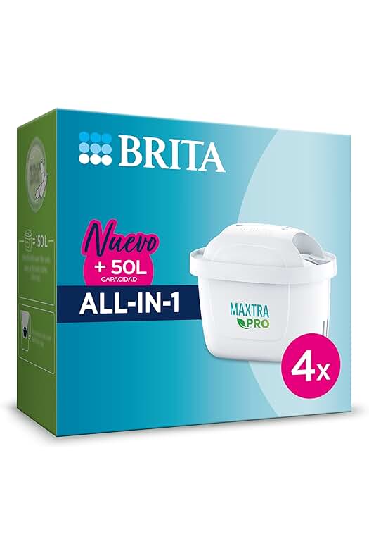 Cartucho de filtro de agua BRITA MAXTRA PRO – Pack de 4 recambios con mejor sabor.