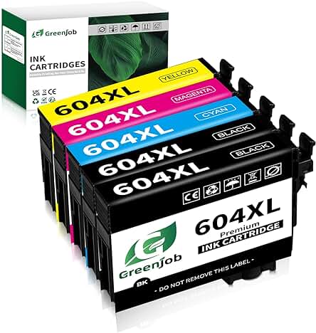 Cartucho de Tinta Compatible para Epson Expression Home y Workforce (5 Paquetes) - Greenjob 604XL
