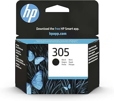 Cartucho de tinta HP 305, negro, para impresoras HP DeskJet y Envy.