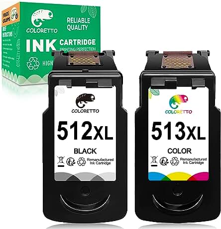Cartucho de Tinta Remanufacturado para Canon PG-512XL CL-513XL - Alta Calidad y Compatibilidad