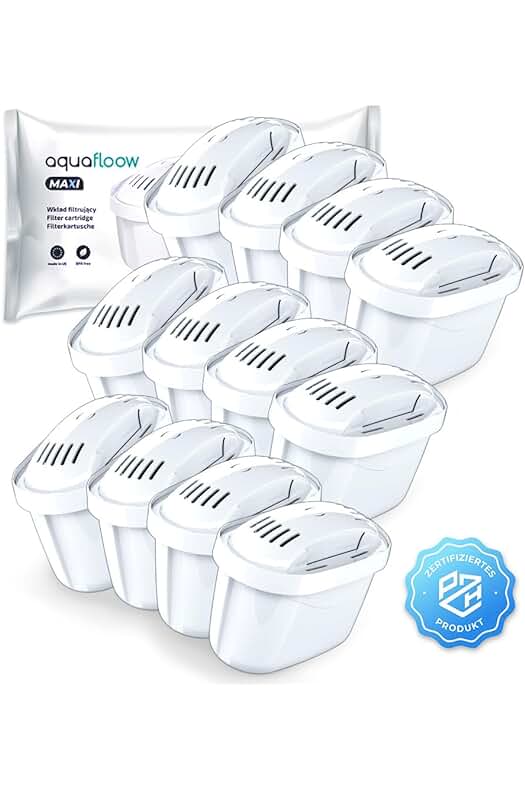 Cartuchos de filtro de agua Aquafloow para jarras BRITA: Pack de 12 unidades