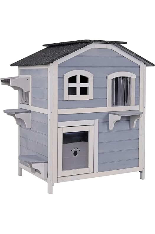 Casa de lujo para gatos: elegante refugio en tono gris para mimar a tus felinos