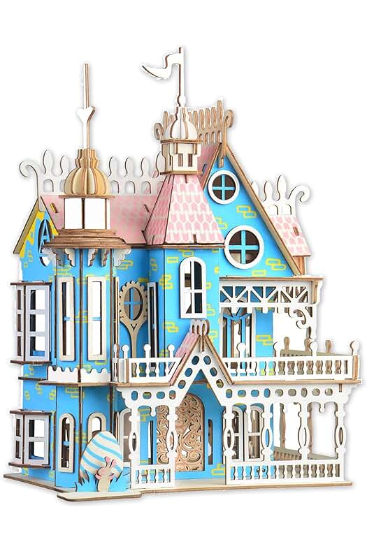 Casa de muñecas 3D para niños, Rompecabezas de 174 piezas con temática divertida.