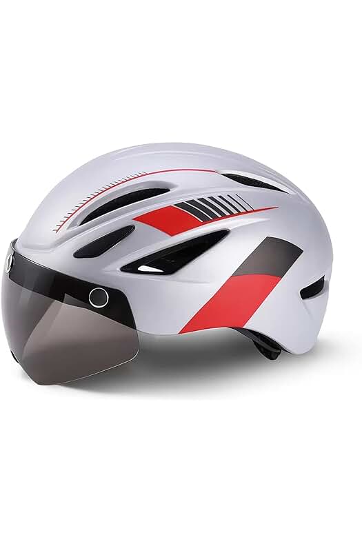 Casco de Bicicleta RaMokey con Luces LED Traseras y Gafas Protectoras Magnéticas