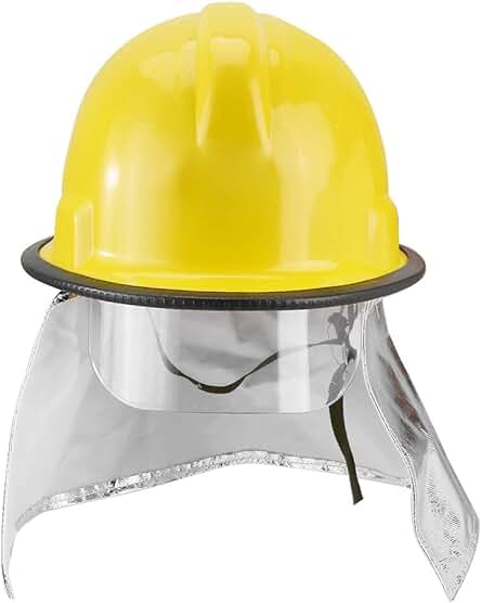 Casco de seguridad ignífugo con protección facial para rescate y trabajos de alto riesgo.