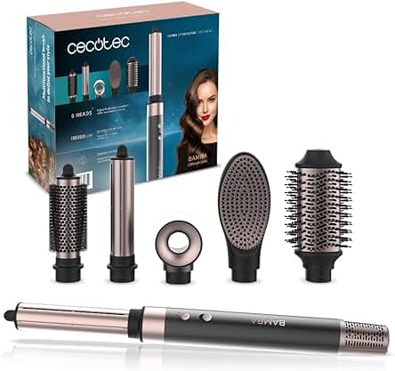 Cecotec Cepillo de Aire Secador Moldeador Alisador Bamba CeramicCare 6 en 1 - Potente y Versátil