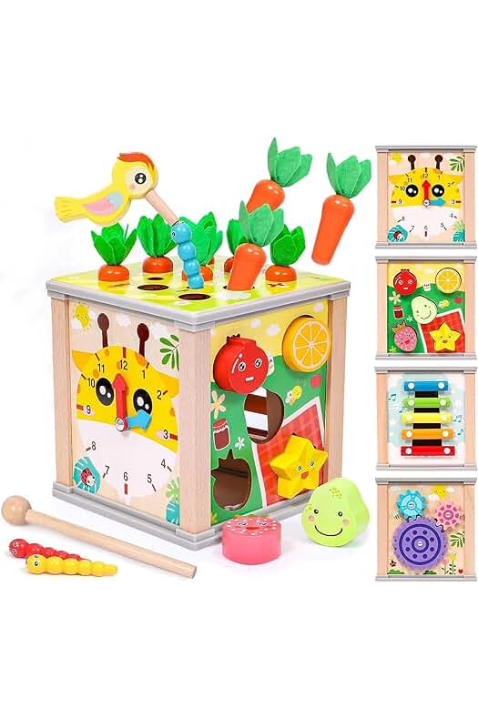 Centro de Actividades Montessori 6 en 1 para Bebés: Juguete Educativo y Divertido