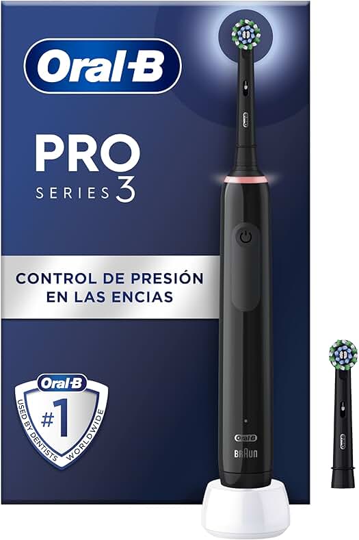 Cepillo de dientes eléctrico Oral-B Pro 3 3000 con mango recargable - Negro.