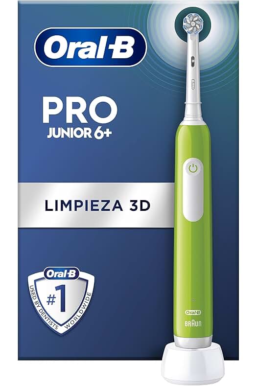 Cepillo de dientes eléctrico Oral-B Pro Junior, diseñado para niños mayores de 6 años.