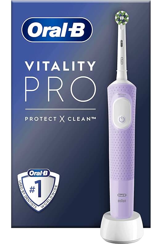 Cepillo de dientes eléctrico Oral-B Vitality Pro con mango recargable y cabezal adicional.