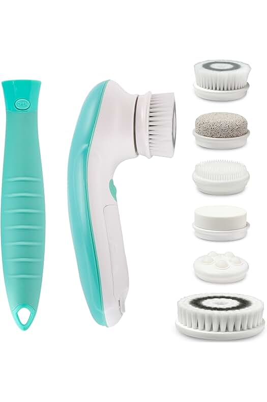 Cepillo de Limpieza Facial y Corporal Eléctrico 7 en 1 - Exfoliación Avanzada (Verde)