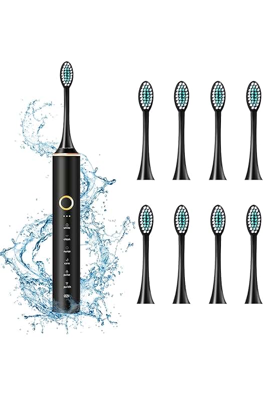 Cepillo eléctrico para dientes con cabezales intercambiables y múltiples modos de limpieza.