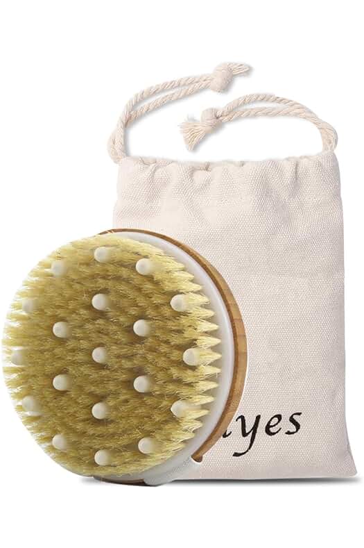 Cepillo exfoliante de cerdas naturales para una piel suave y saludable.